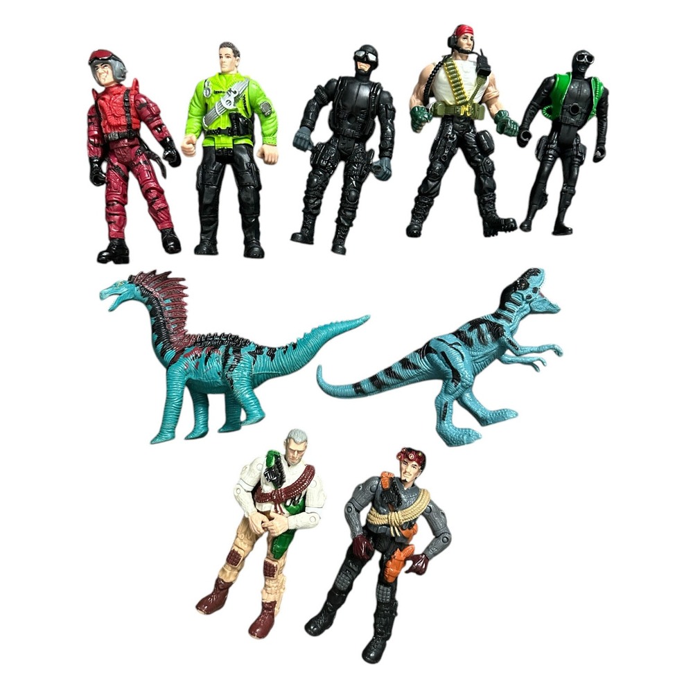 Chap Mei Dino Valley Military Soldier Lanard Corps Action Figure Mixed Lot 4"